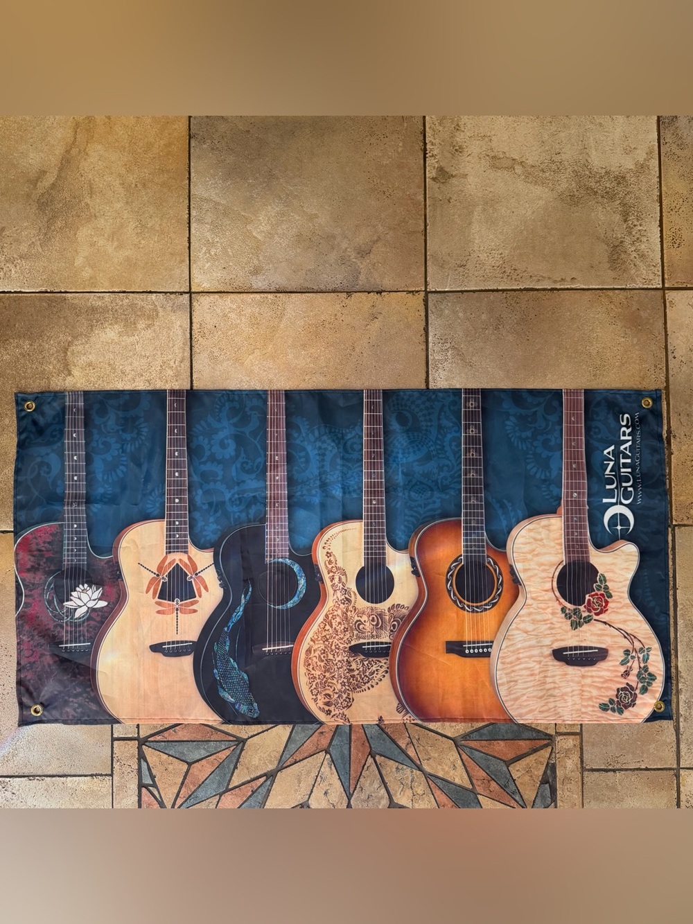 Luna Guitars Promo Banner Cloth Sign Acoustic Music Store Display Decor 48x25”